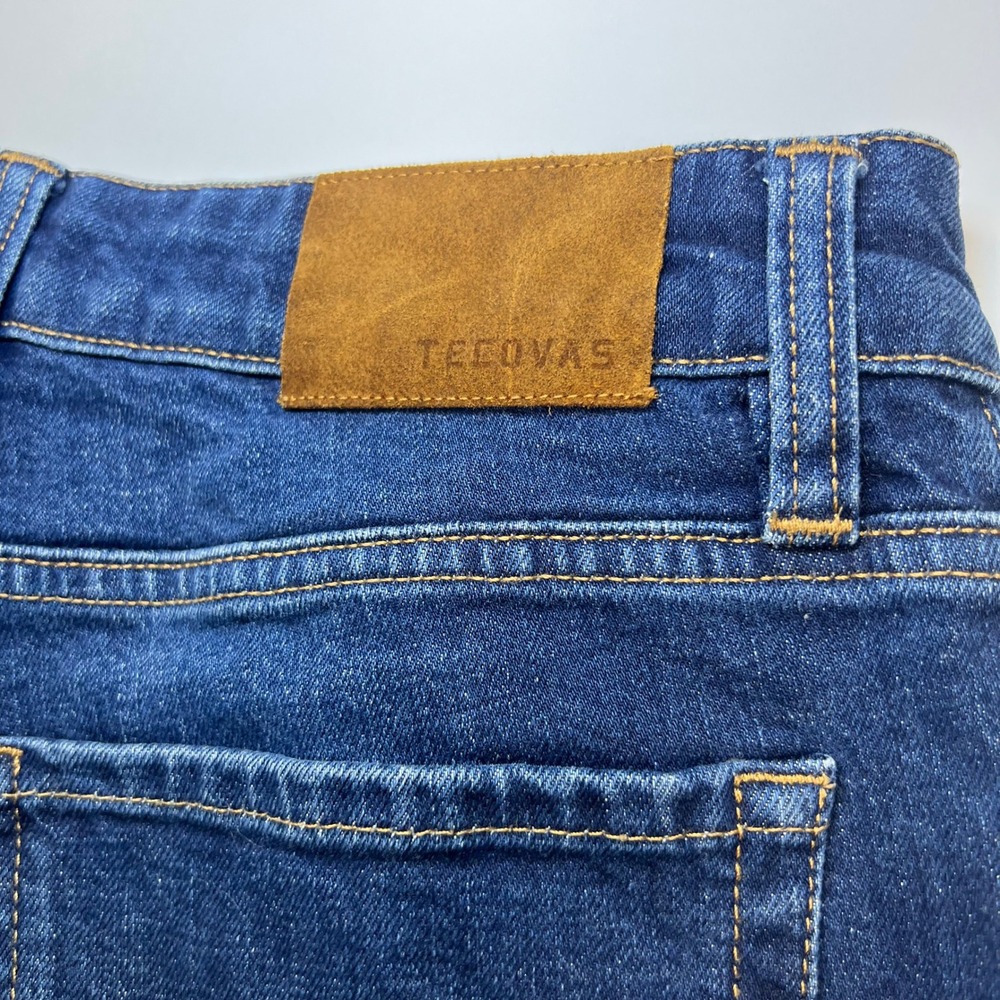 Tecovas Ranchwear Straight Leg Jeans Mens 34x32 Dark Blue Premium Denim - Picture 10 of 12